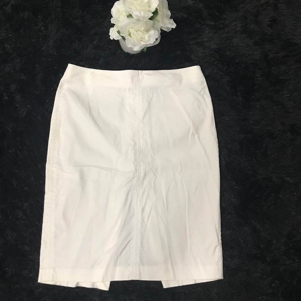 The Limited Stretch White Pencil Skirt Knee length